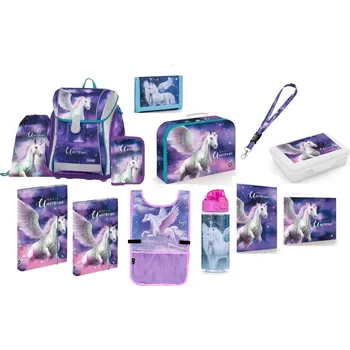 Školní batoh Oxybag Školní sada set 13ks PREMIUM LIGHT Pegas Unicorn Jednorožec batoh 0-75825/013b