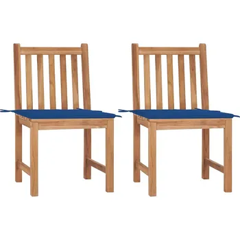 OMAXI Zahradní židle 2 ks s poduškami masivní teakové dřevo 268506