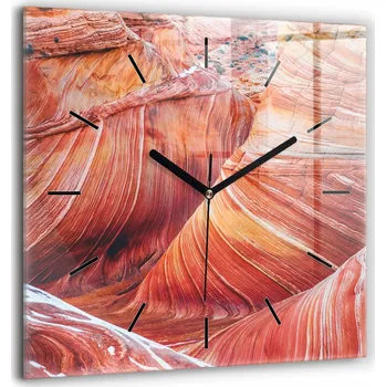 Hodiny Nástěnné čtvercové skleněné hodiny do kanceláře - malebný Velký kaňon 60x60 cm