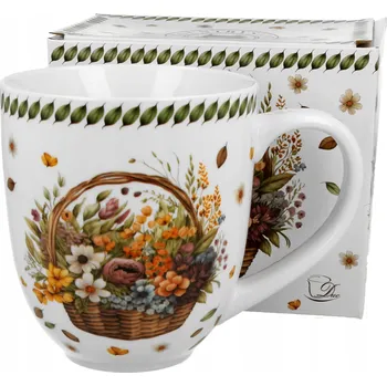 Hrneček XXL KVĚTY LUČNÍ V KOŠÍČKU porcelán New Bone China DUO - 1000 ml