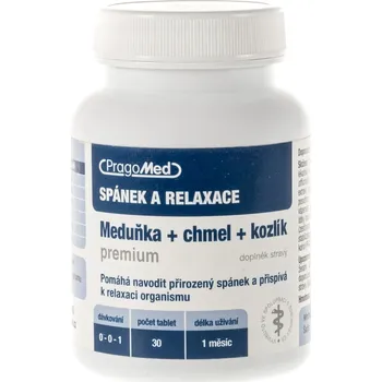 Přípravek na podporu paměti a spánku Meduňka + chmel + kozlík 30 tbl.