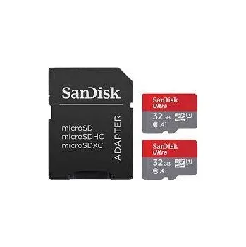 Operační paměť SanDisk Ultra - Paměťová karta flash (adaptér microSDHC - SD zahrnuto) - 32 GB - A1 UHS-I U1 Class10 - microSDHC UHS-I (balení 2