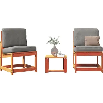 OMAXI 3dílná zahradní sedací souprava voskově hnědá masivní borovice 457898