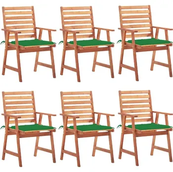 OMAXI Zahradní jídelní židle 6 ks s poduškami masivní akáciové dřevo 509425