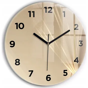 Hodiny Moderní skleněné nástěnné hodiny s potiskem Abstraktní světlo průměr 30 cm