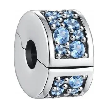 Přívěsek Přívěsek Charms klips s modrými zirkony, stříbro 925