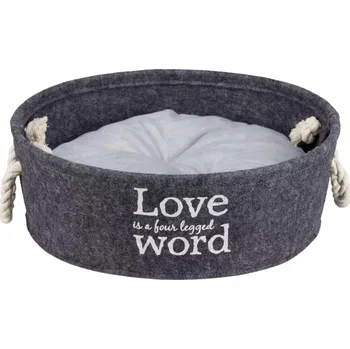 Pelíšek pro psa Kulatý pelech pro malého psa LIAN šedý 37cm (Pelíšky pro malé psy a kočky)