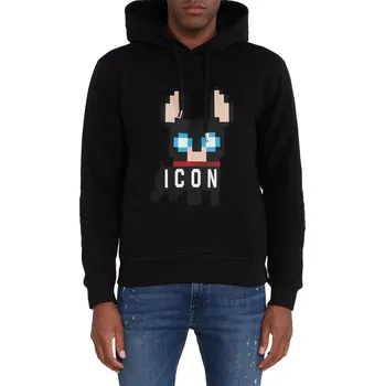 Pánská mikina Černá mikina Chiros Pixaleted s kapucí Dsquared2 Icon, Velikost: XXL