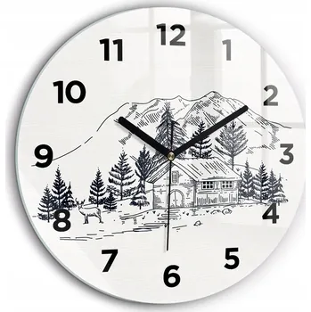 Hodiny Nástěnné hodiny Wallfluent bílé 60 cm