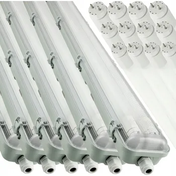 Zářivkové svítidlo 9x Svítidlo ECOlight + 18x LED trubice - G13 - 120cm - 18W - 1800lm studená bílá - SADA