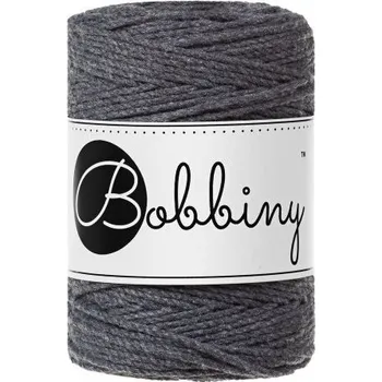Příze Bobbiny 3PLY Macramé Rope 1,5 mm 100 m Charcoal Šňůra