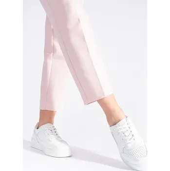 Dámské tenisky Bílé sneakersy na platformě 23707W Velikost: 36