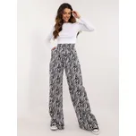 Dámský komplet - bílý crop top a vzorované kalhoty EM-KMPL-867.11-white-black Velikost: ONE SIZE
