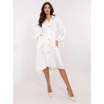 Dámské šaty Bílé dámské košilové šaty LK-SK-509790-1.43P-white Velikost: S/M