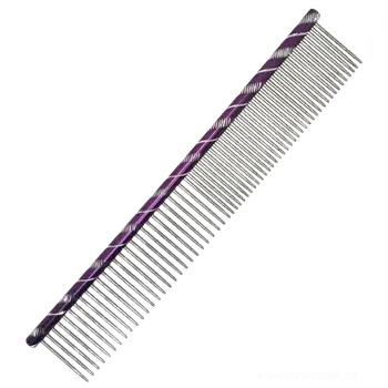 Kartáč pro zvířata Kovový hřeben pro pa 16 cm fialový 50/50 hroty 26 mm (Hřebeny pro psy)