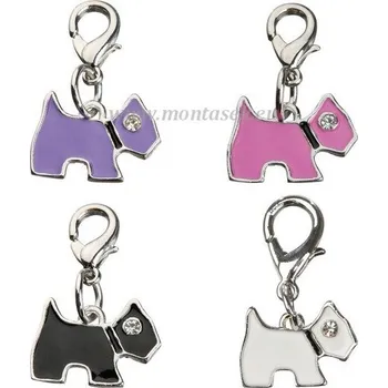 Obojek pro psa Přívěsek pro psa, pejsek s karabinkou (Ozdoba na obojek bílá)