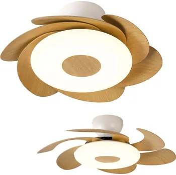Stropní ventilátor Mantra Flower, rozvinovací ventilátor se svítidlem a dálk. ovladačem, LED 24W 2700-5000K, dřevěná, průměr 50/79cm
