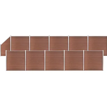 Plot OMAXI Plotová sada WPC 10 čtvercových + 1 šikmý díl 1830x186 cm hnědá 908717