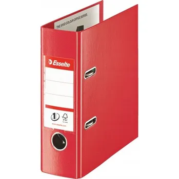Pevný ČERVENÝ kancelářský pořadač A5 70 mm Esselte s BAREVNÝM obalem