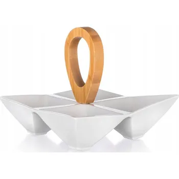 TALÍŘ DĚLENÝ TALÍŘ salátová mísa dipy občerstvení ořechy jídlo chipsy