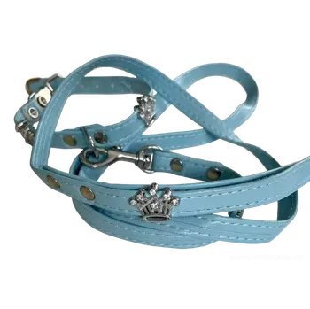 Obleček pro psa Souprava vodítka a obojku modrá 12mm DOPRODEJ (Pro menší pejsky, kočky)