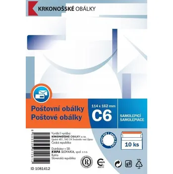 Obálka Obálka C6 (114 x 162 mm) bílá