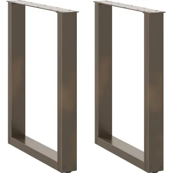 Stolová podnož OMAXI Nohy k jídelnímu stolu ve tvaru U, 2 ks, přírodní ocel, 70 x (72-73) cm, ocel 311269