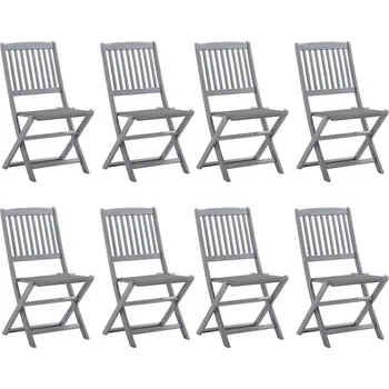 OMAXI Skládací zahradní židle s poduškami 8 ks masivní akácie 508831