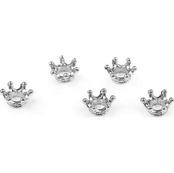 Výprodej - Kovová rondelka / korunka 6x14 mm - platina, 5ks Varianta: 2 platina, Balení: 5 ks