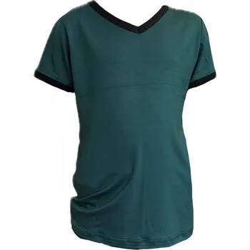 FARMERS® Dámské tričko V BAMBUS DARK GREEN krátký rukáv Velikost: XXXL dámské