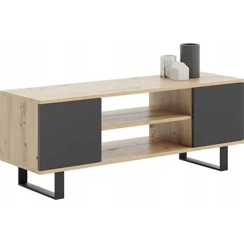 Televizní stolek TV stolek FOCUS Skříňka pod TV Komoda loft 155 cm dub artisan černá