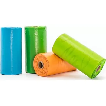 sáček na exkrement Sáčky na psí trus barevné 4 x 20ks (PetBuddy sáčky na exkrementy mix barev 4 role/ á 20 sáčků s potiskem)