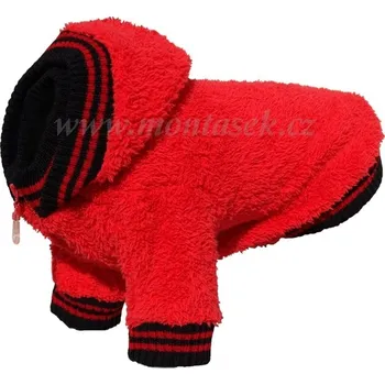 Obleček pro psa Mikina pro psy, červená na zip 20-26cm (Psí oblečky )
