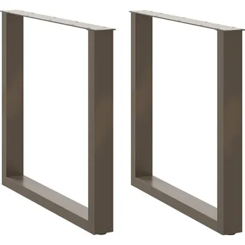 Stolová podnož OMAXI Nohy k jídelnímu stolu ve tvaru U, 2 ks, přírodní ocel, 80 x (72-73) cm, ocel 311306