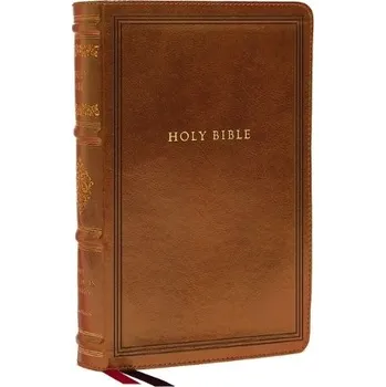 Cizojazyčná kniha NKJV Large Print Reference Bible, Brown Leathersoft, Red Letter, Comfort Print (Sovereign Collection) - Thomas Nelson