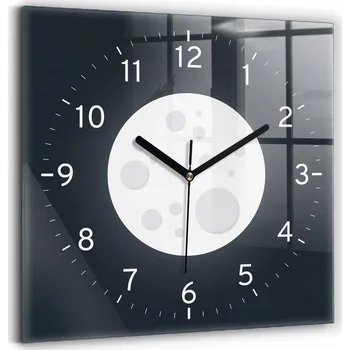 Hodiny Skleněné hodiny s motivem Tichý Klasický Nástěnné Úplněk Měsíce 30x30
