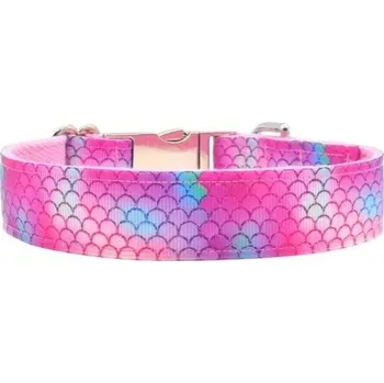 Obojek pro psa Růžový nylonový obojek pro psa - Šupiny (Obojky pro střední a větší psy)