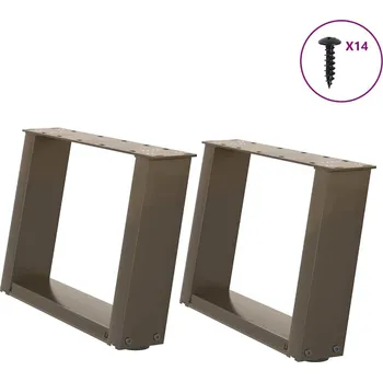 Stolová podnož OMAXI Nohy konferenčního stolku ve tvaru U 2 ks přírodní ocel 50 x (30-31) cm ocel 314079