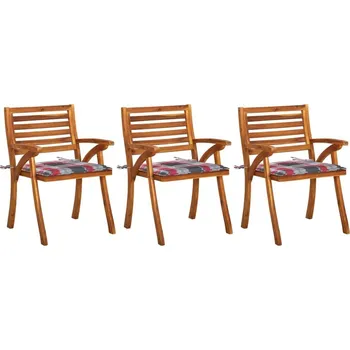 OMAXI Zahradní jídelní židle s poduškami 3 ks masivní akáciové dřevo 232132