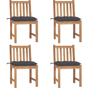 OMAXI Zahradní židle 4 ks s poduškami masivní teak 448724