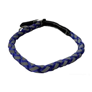 Obojek pro psa Modrý reflexní obojek pro psa 15mm (Obojky pro psy)