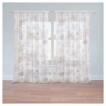 Záclona Záclony Fialové květy: 2ks 150x250cm (cs, Sablio)