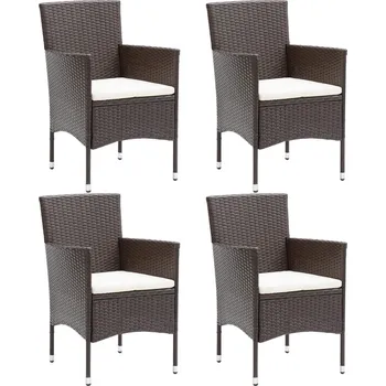 OMAXI Zahradní jídelní židle 4 ks polyratan hnědé 917831