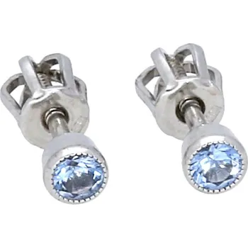 Náušnice Goldstore Náušnice pecky bílé zlato světlemodré Váha: 0.75 g