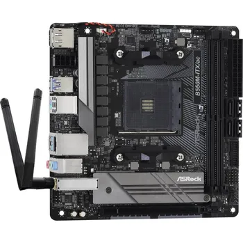 Základní deska ASRock B550M-ITX/ac Základní deska, AMD B550, AM4, 2x DDR4 DIMM (max. 64GB), Wi-Fi, M.2, HDMI, DisplayPort, USB typ C, Mini-ITX B550M-ITX/ac