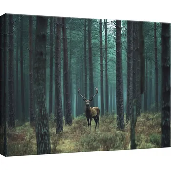 Obraz OBRAZ DO LOŽNICE OBÝVÁKU KUCHYNĚ JELEN PŘÍRODA LES NA PLÁTNĚ NA ZEĎ 40x30