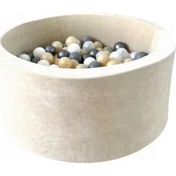 Suchý bazén Suchý bazének s míčky Velvet 40x90 Krémový + 200 míčků - HOTOVÝ MIX