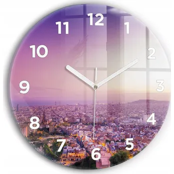 Hodiny Dekorativní nástěnné hodiny s krásnou grafikou Barcelona Bunkers El Carmel, průměr 30 cm
