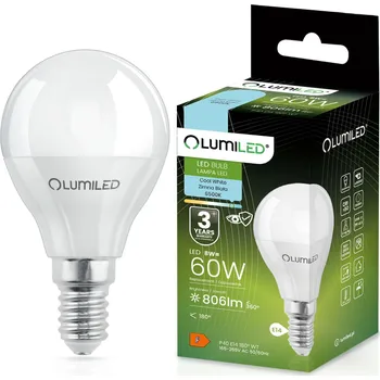 Žárovka LED žárovka E14 Kulka P45 8W = 60W 806lm 6500K Studená bílá 180° LUMILED