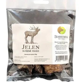 Pamlsek pro psa BOHEMIA Jelen 50 g sušené masové pamlsky pro psy (Sušené jelení maso pro psy)